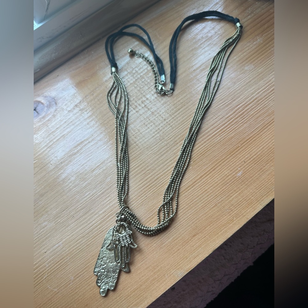 Gold Hamsa Pendant Necklace